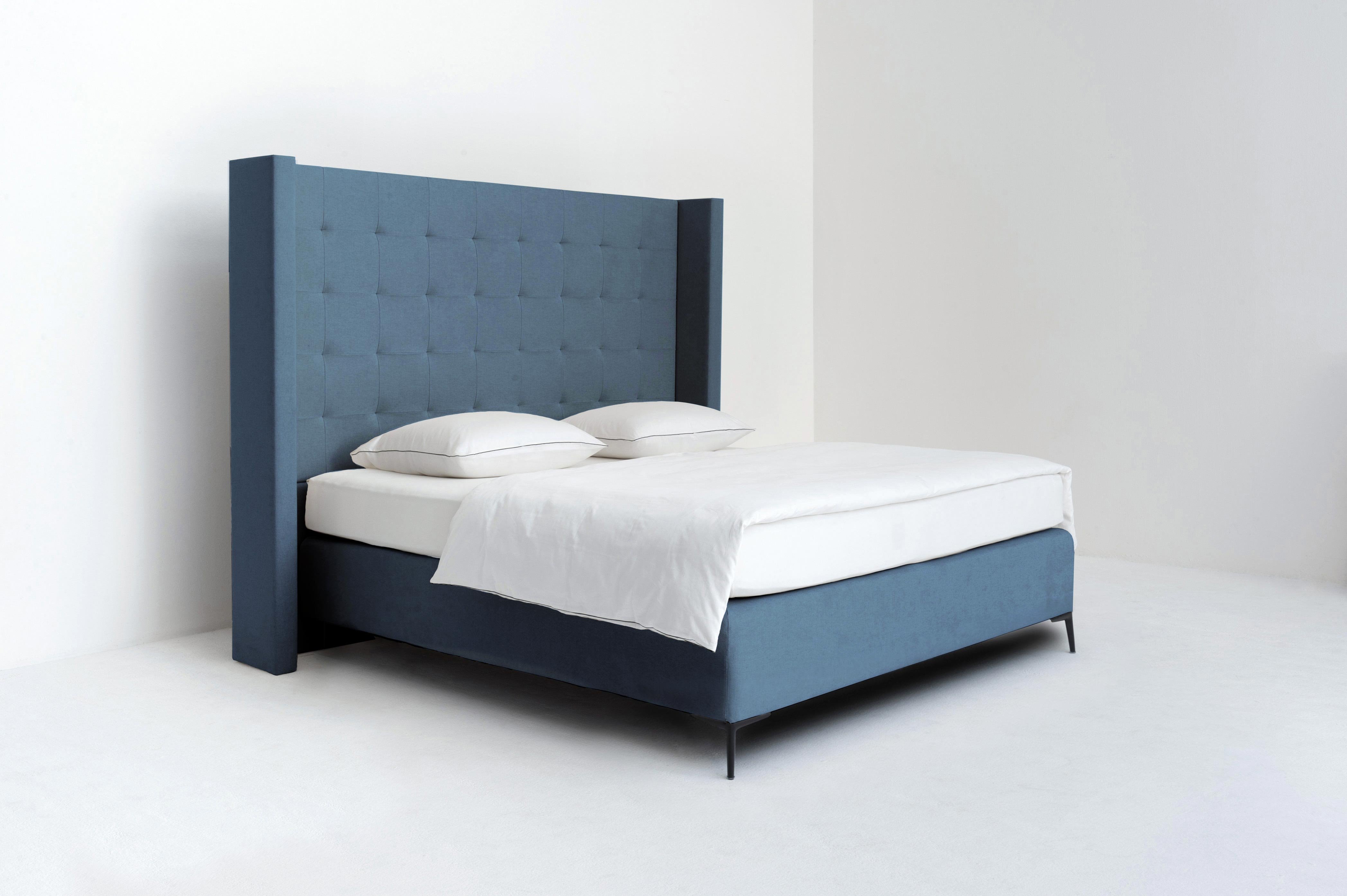 Hoofdbord blauw Square Edge 110 Schuin BedHabits p19,5